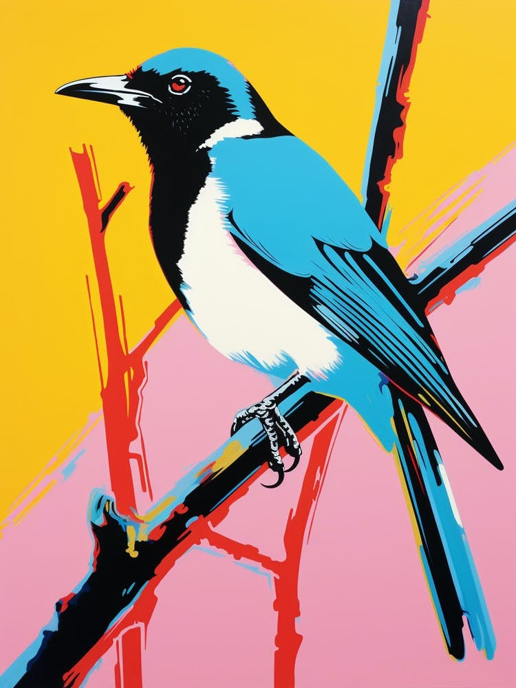Andy Warhol Style Bird Magpie 1