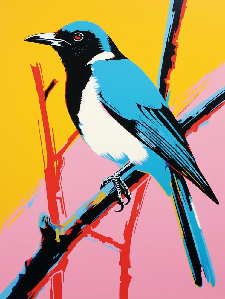 Andy Warhol Style Bird Magpie 1