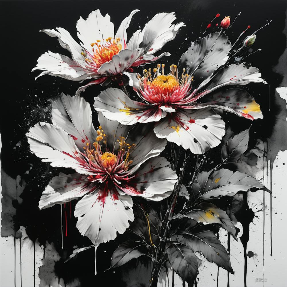 Flowers In Black And White