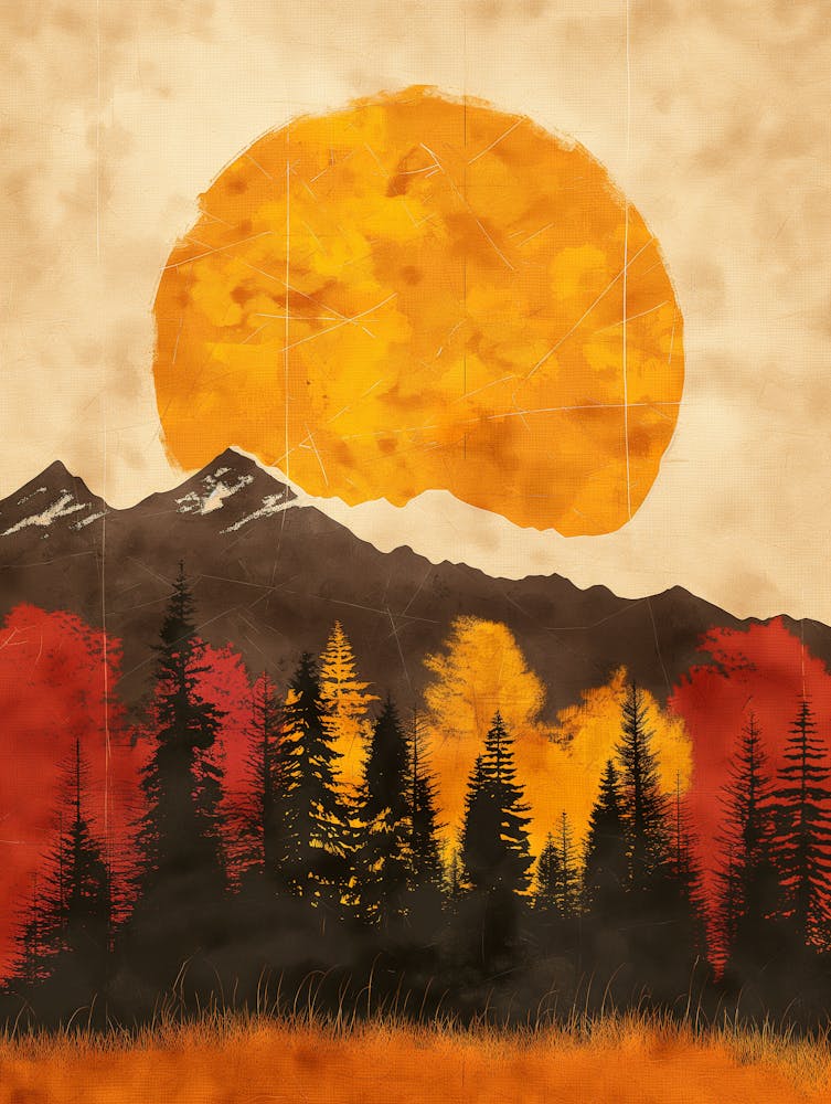 Sunset Over Mountains