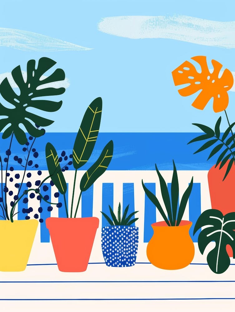 Tropical Plants On A Deck