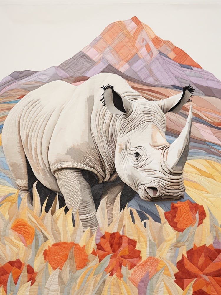 Patchwork Buntes Nashorn 2