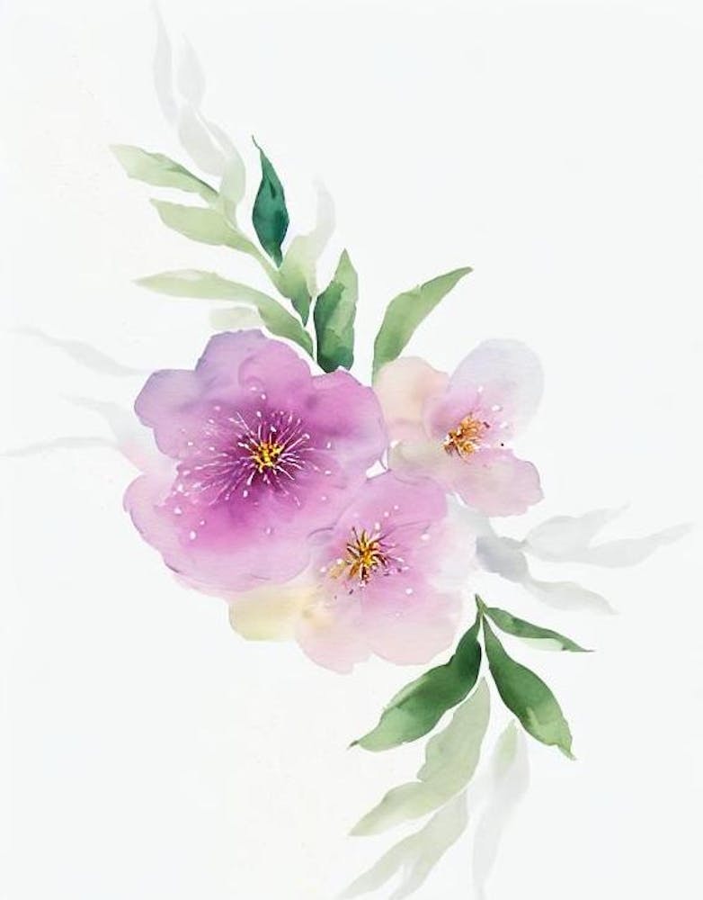 Cherry Blossom Watercolour Flower