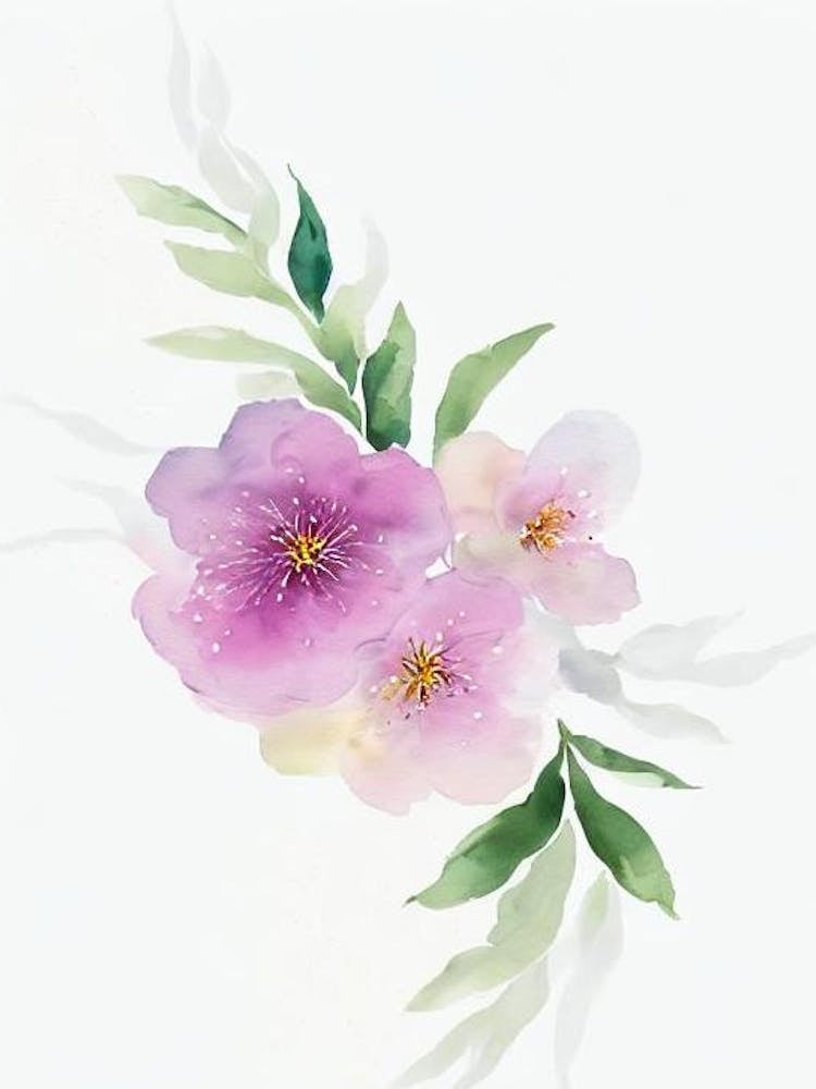Cherry Blossom Watercolour Flower