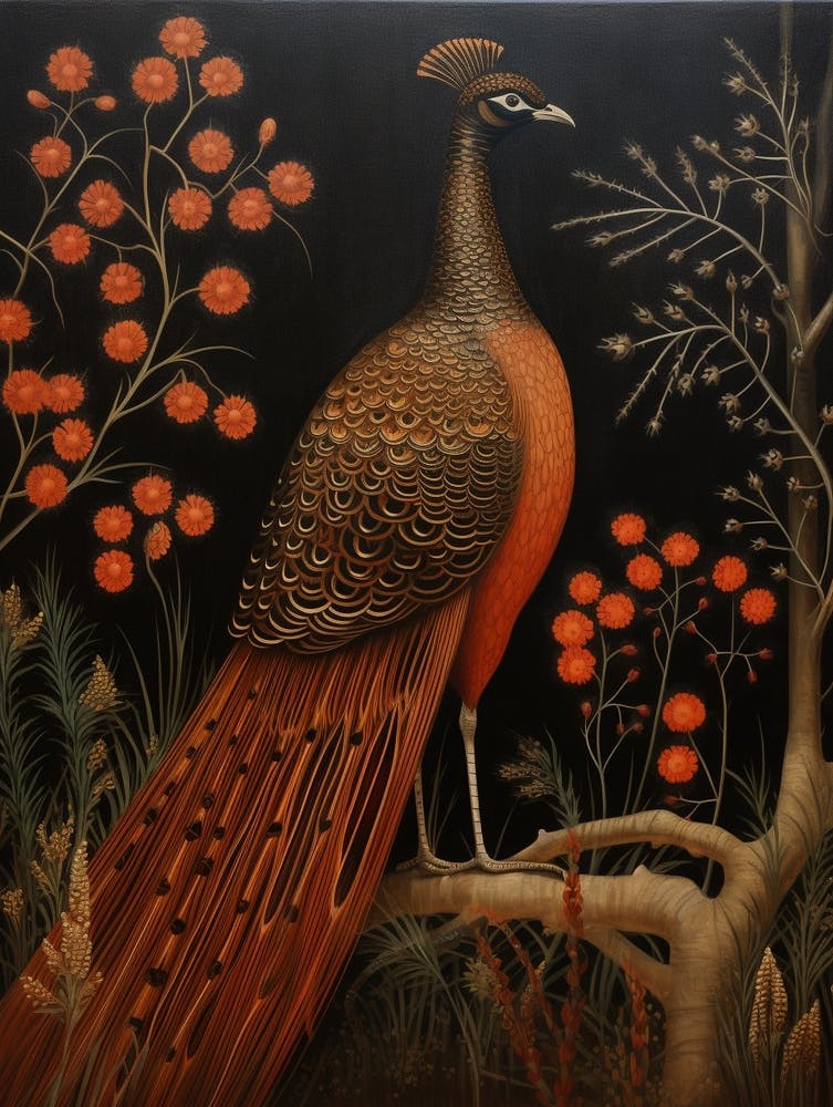 Dark And Moody Botanical Pheasant 4