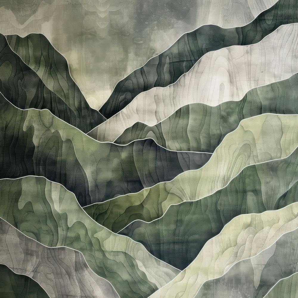 Japanese Watercolour Of Mount Haku 2