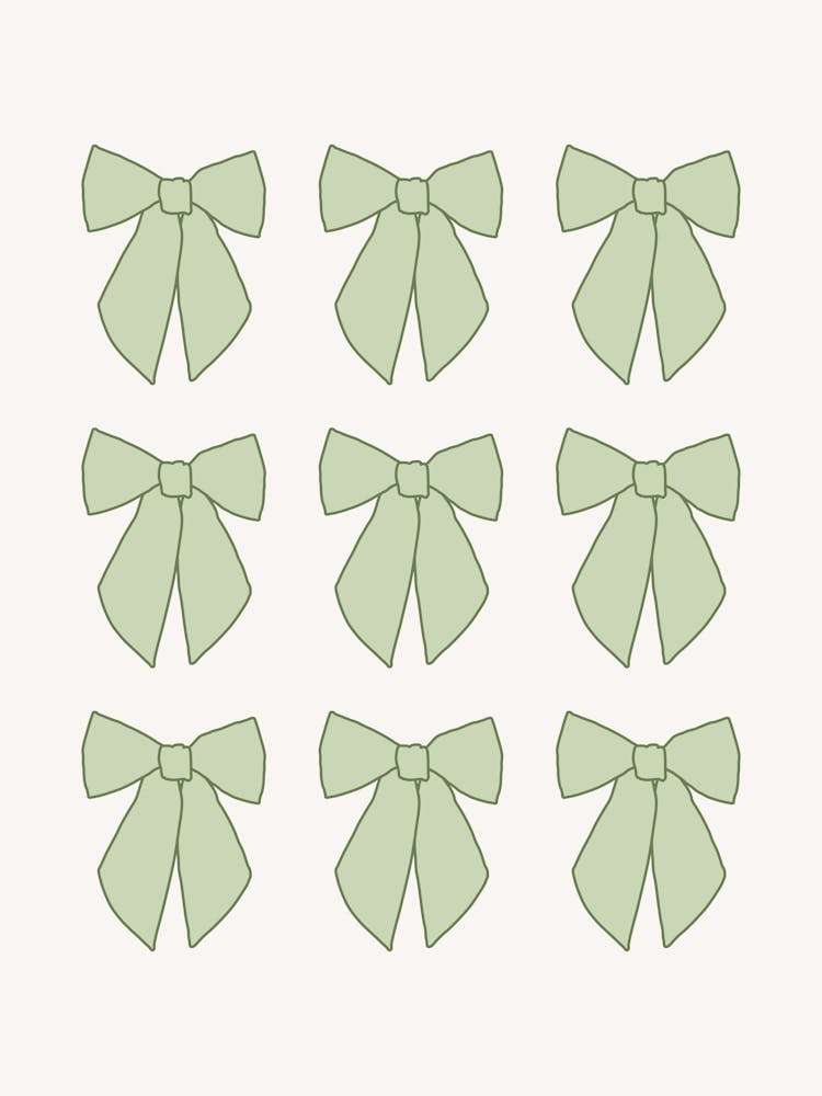 Pastel Green Bows Coquette