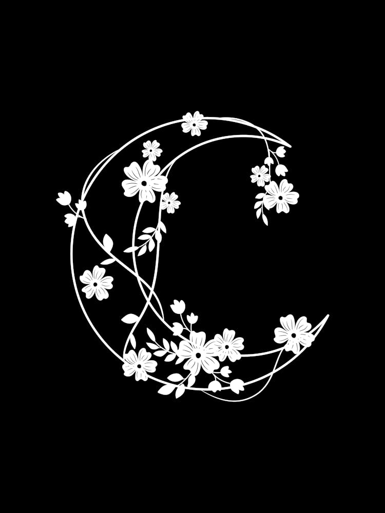 Moon And Flowers