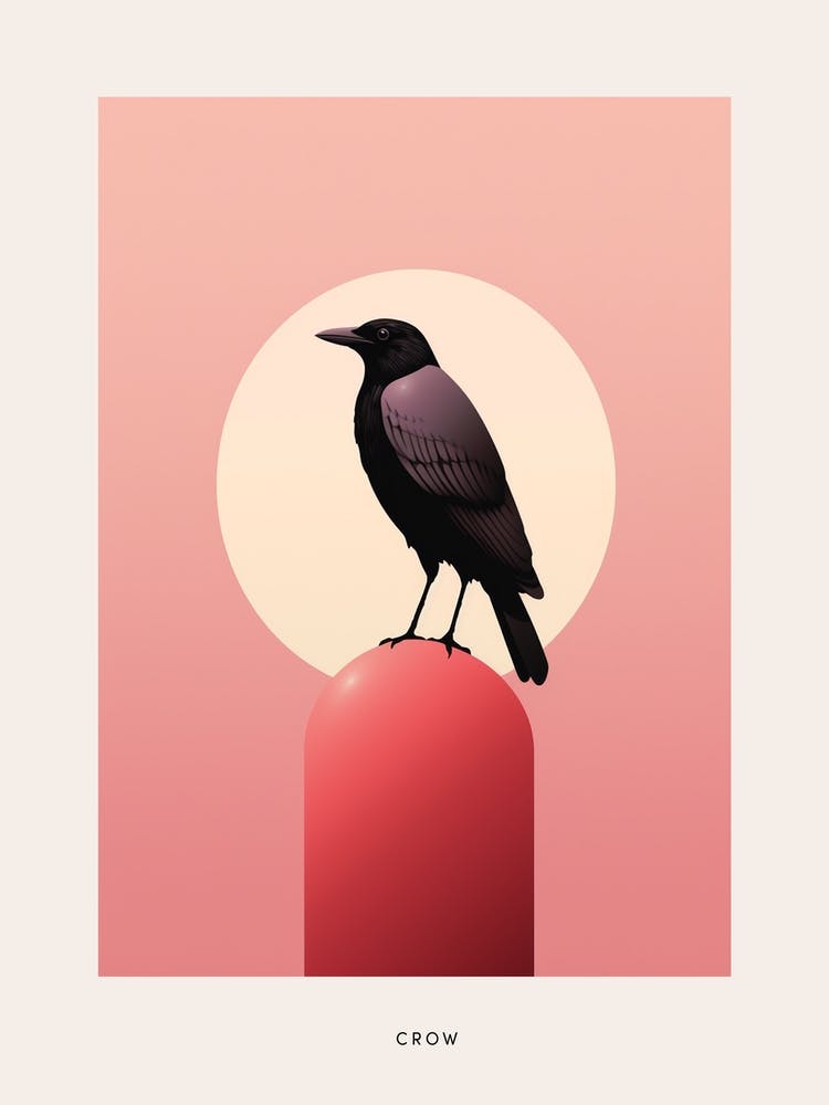 Minimalist Crow 1 Bird Poster