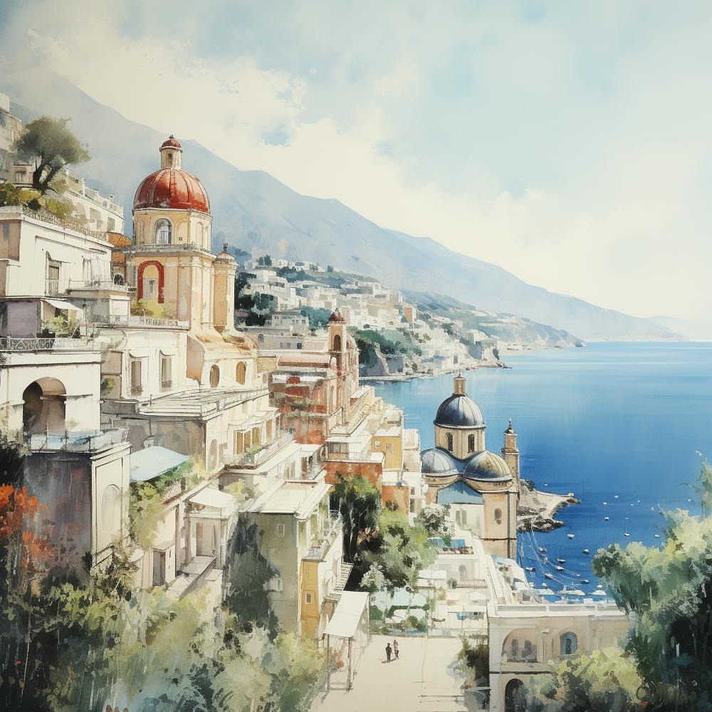 Aqua Dreams: Positano's Majestic Palette