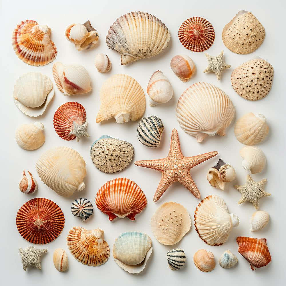 Shells On White Background
