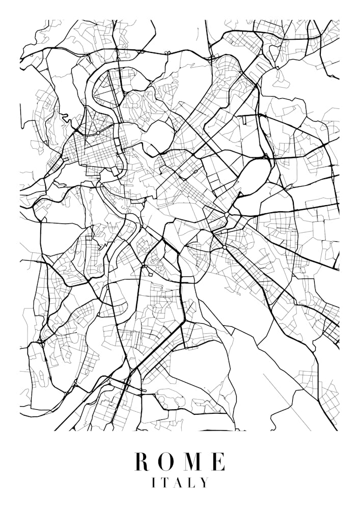 Rome Italy Street Map Minimal