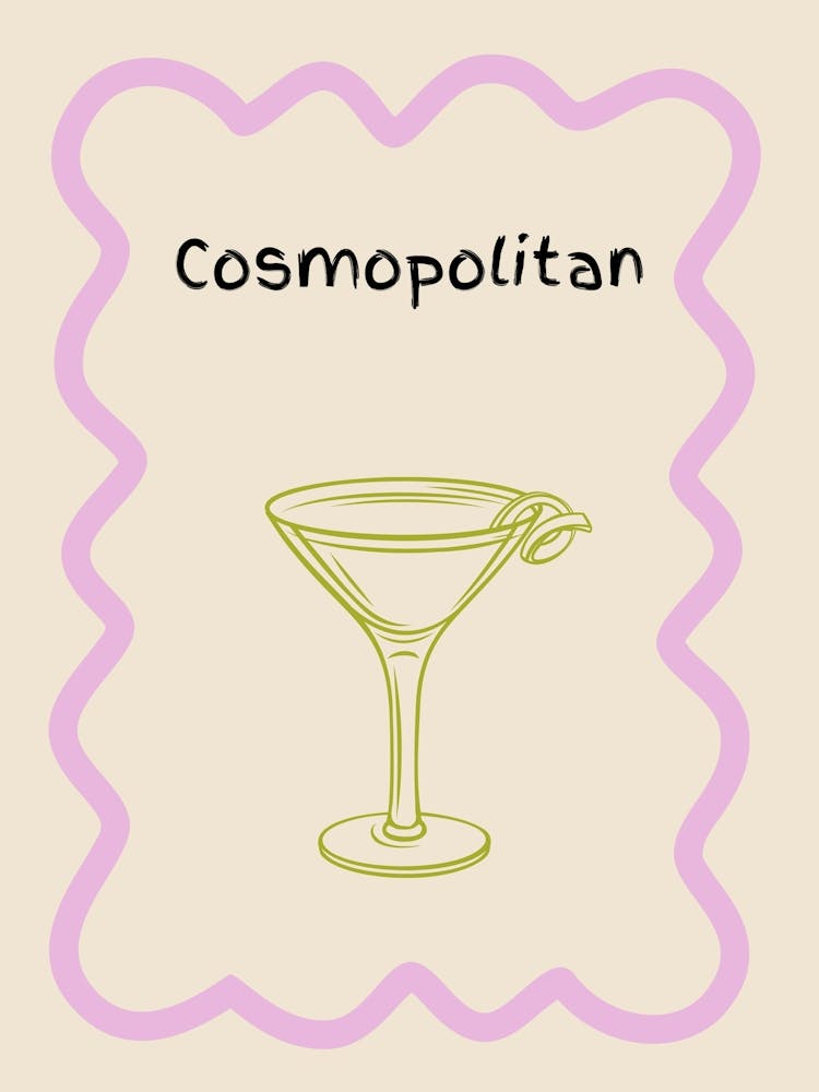 Cosmopolitan Doodle Poster Lilac & Green