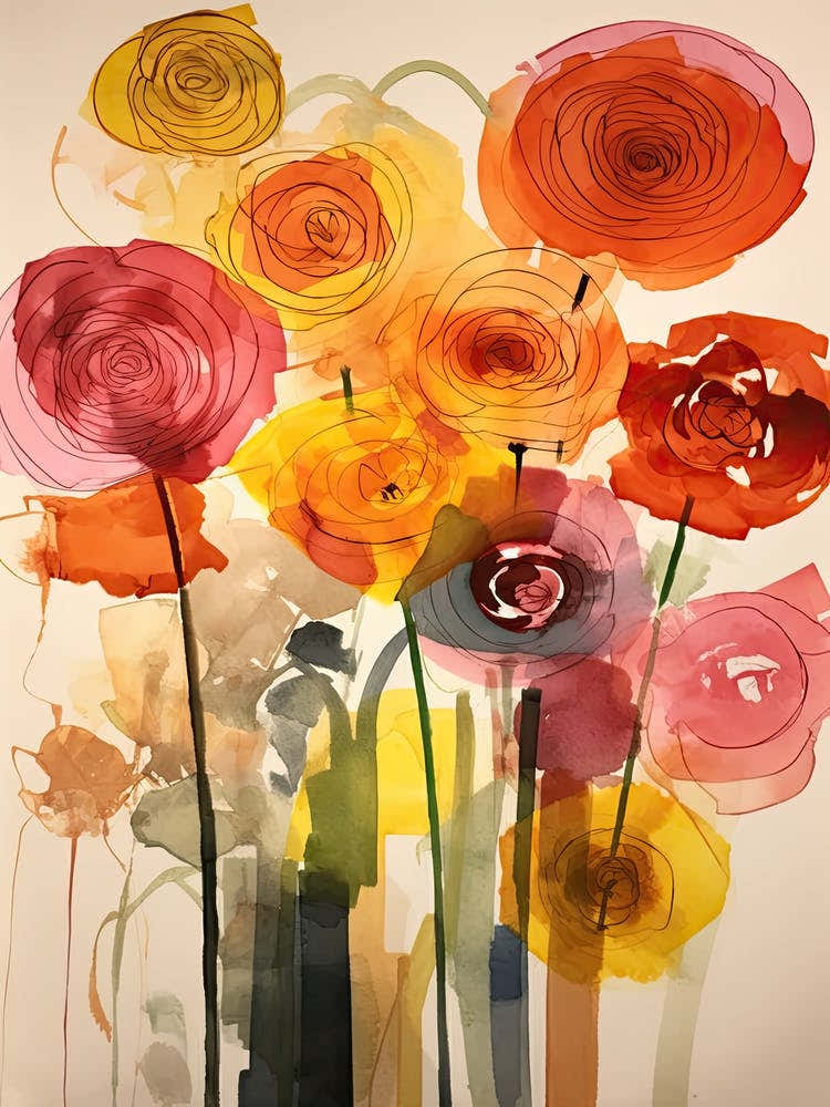 Ranunculus Flower Illustration 3