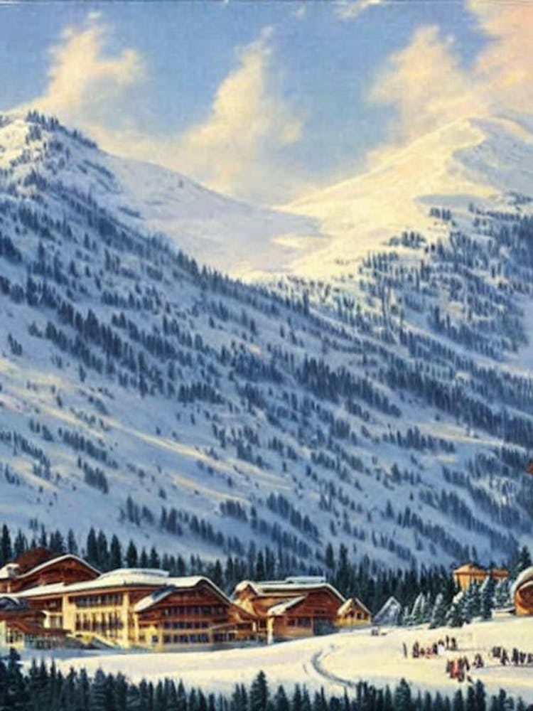 Popova Sapka, North Macedonia Ski Resort Vintage Landscape 1 Skiing Poster
