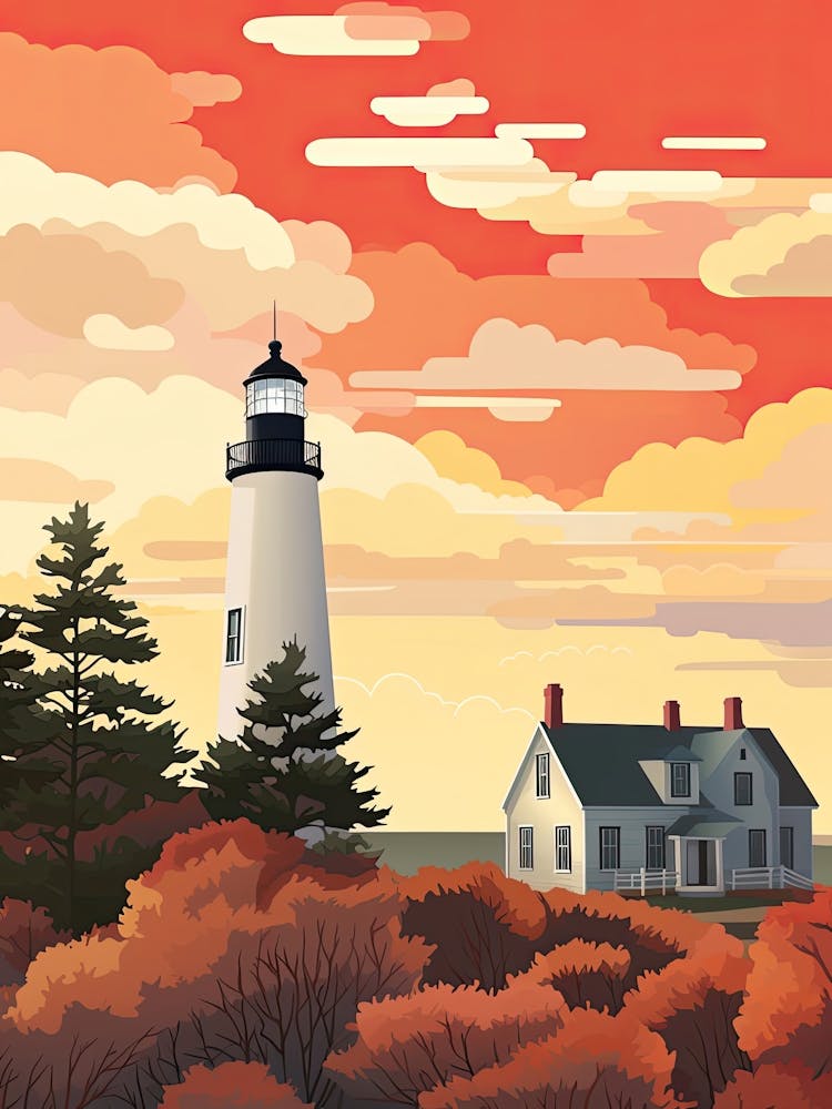 Cape Cod Massachusetts, Usa, Graphic Illustration 4