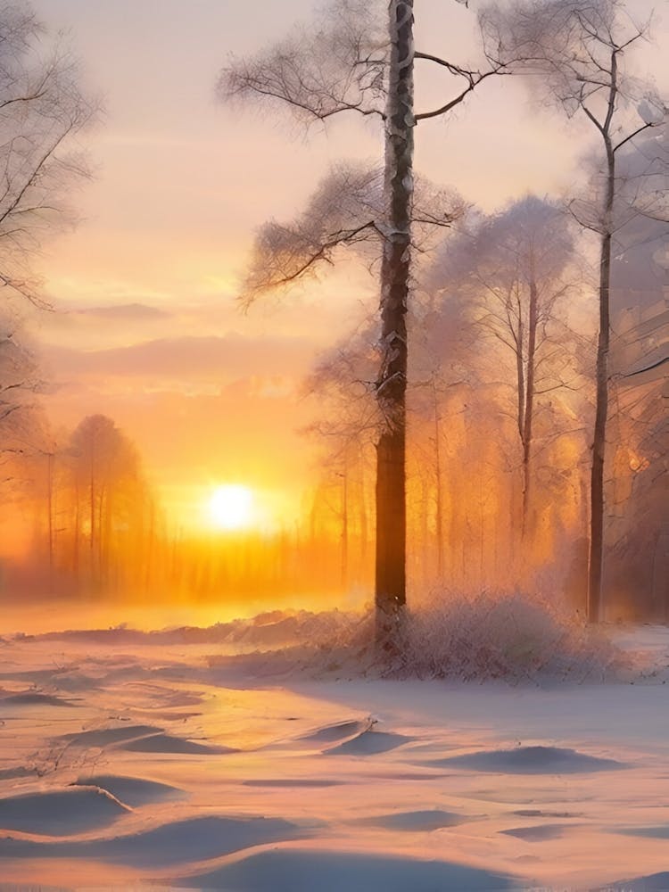 Sunset In Winter