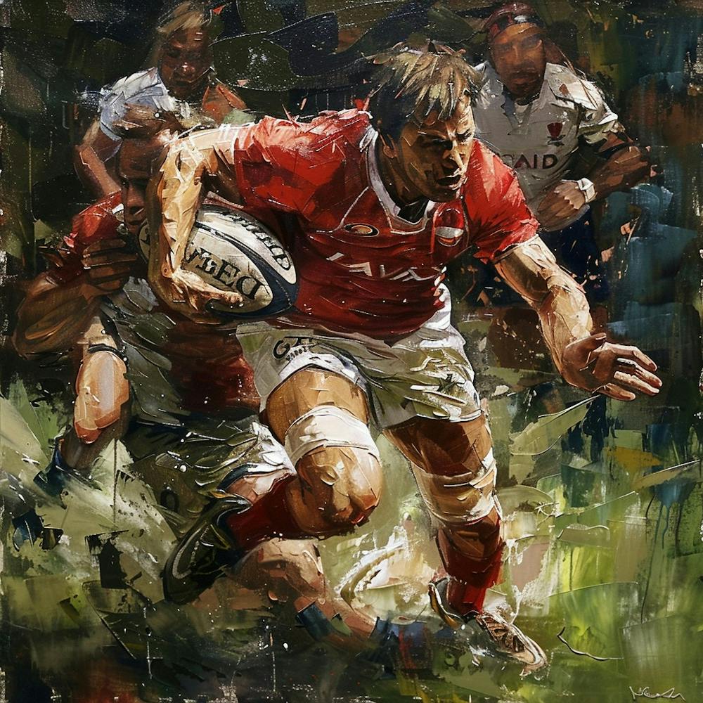 Wales Rugby Player In Action