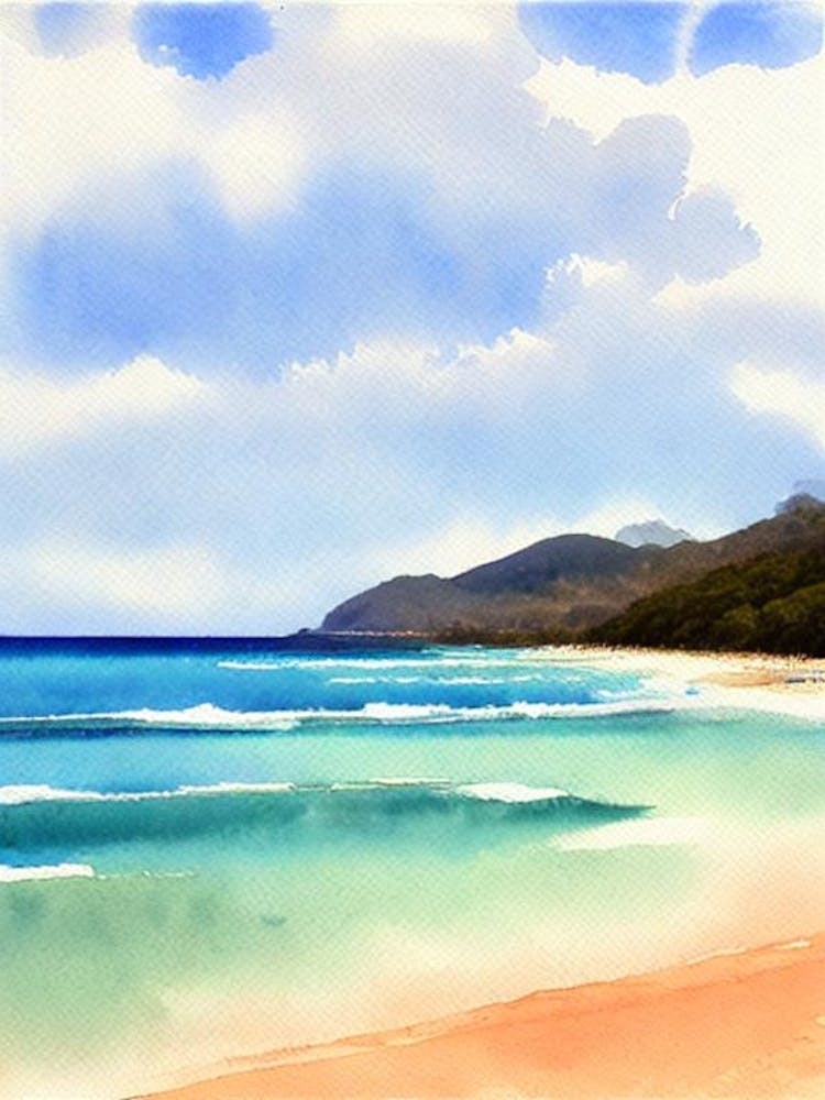 Greenmount Beach 3, Australia Watercolour