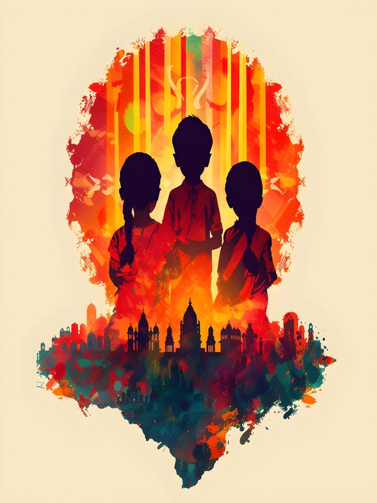 Silhouette Of Children