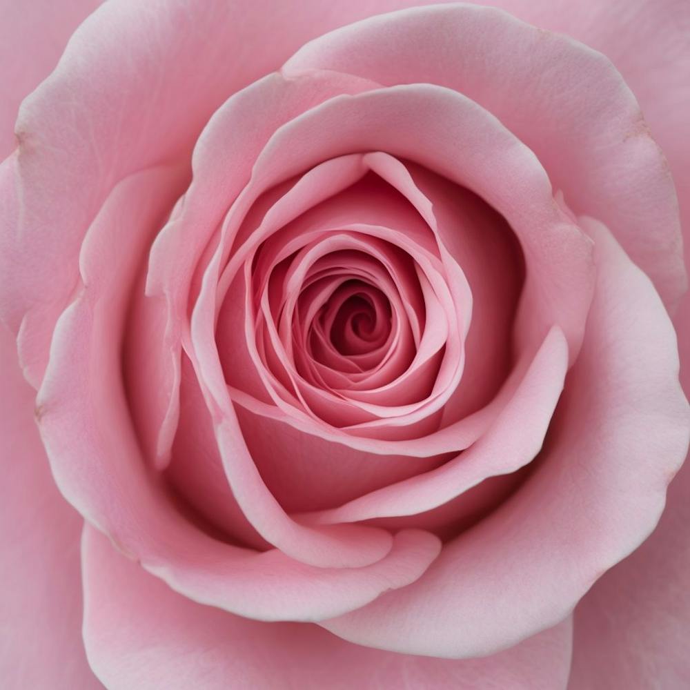 Close Up Of A Symmetrical Pink Rose Blossom