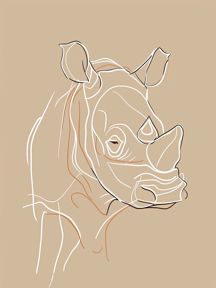 Rhino - Boho, Line Art 4