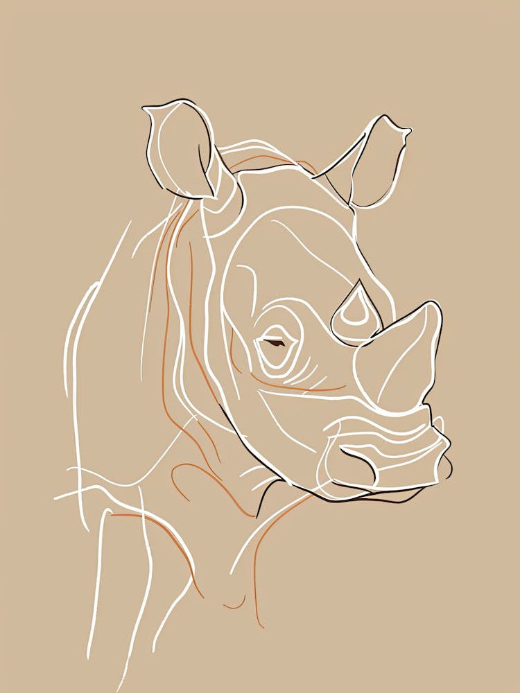 Rhino - Boho, Line Art 4