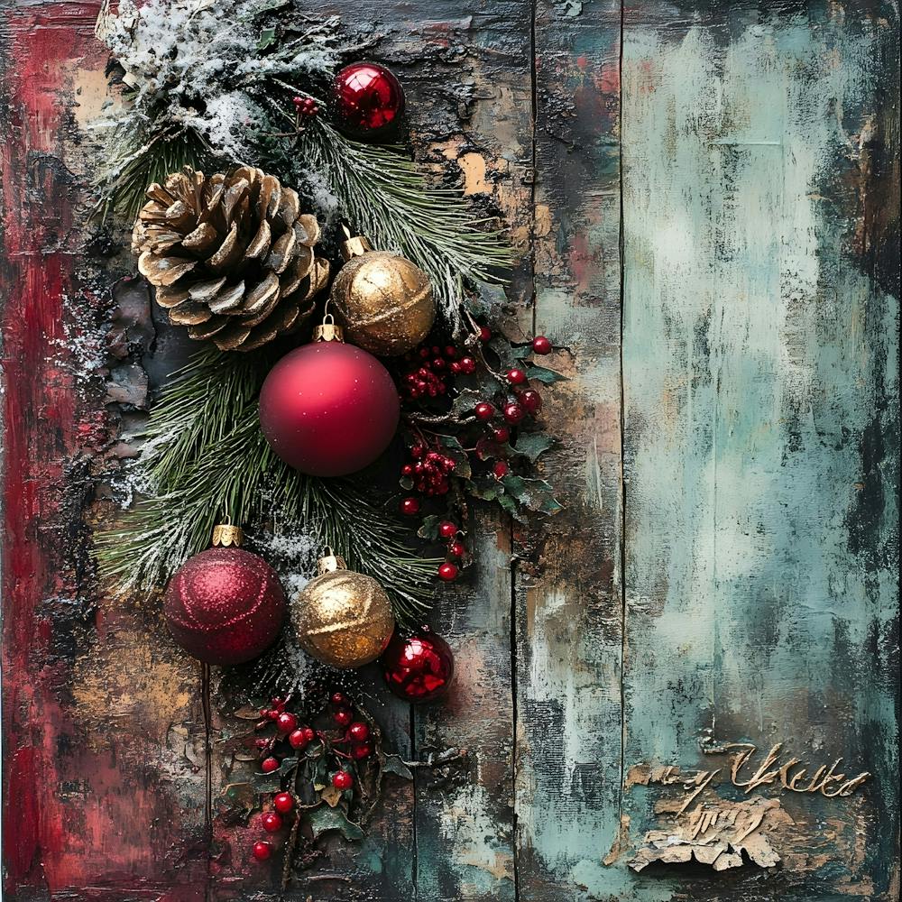 Vintage Holiday Mixed Media 1