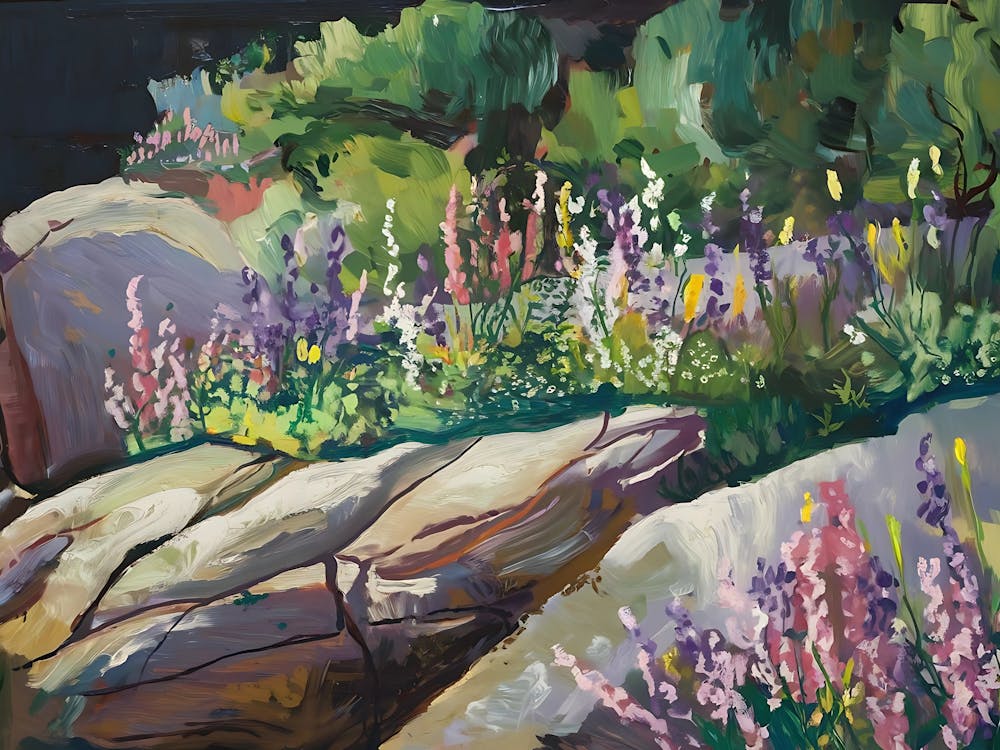 Wildblumen auf den Felsen