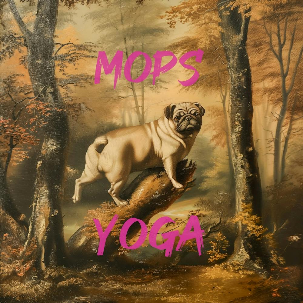 Mops Dog Yoga Typografie