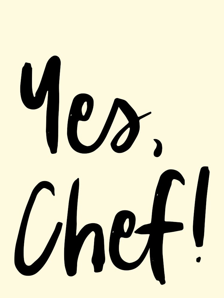 Oui Chef Art Amoureux de la Cuisine Noir
