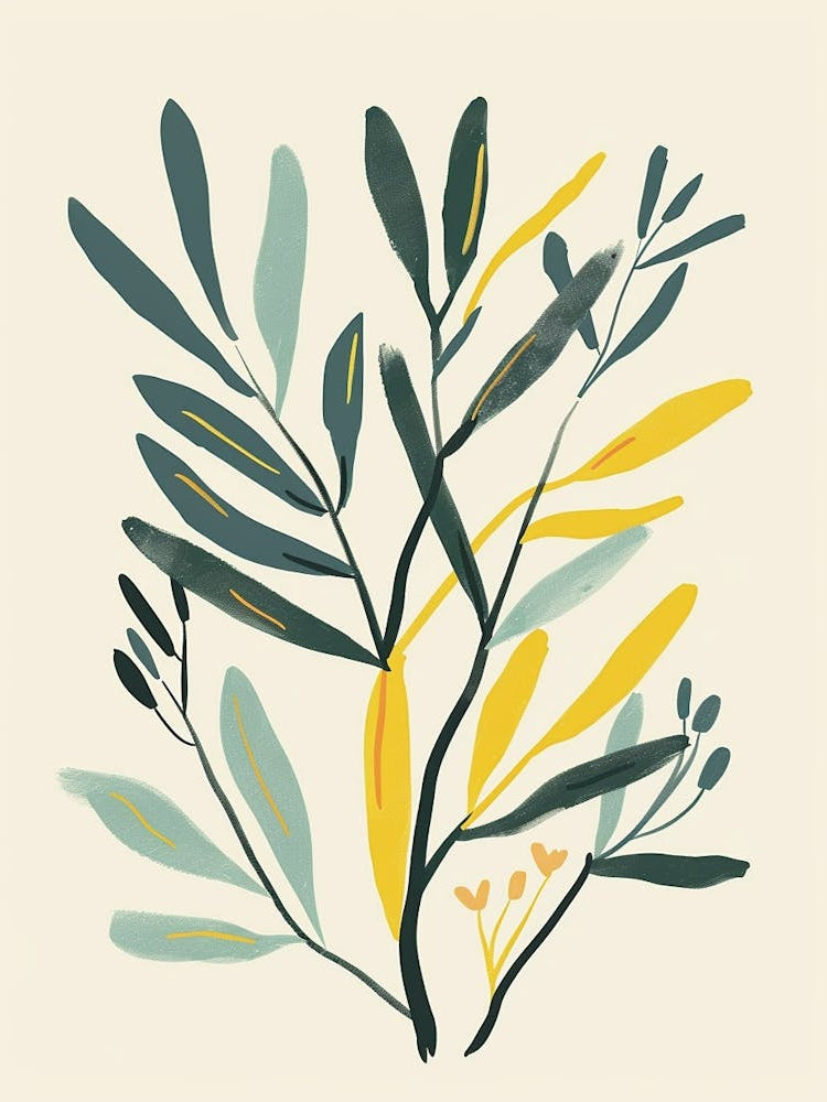 Olive Tree Flat Illustration 4