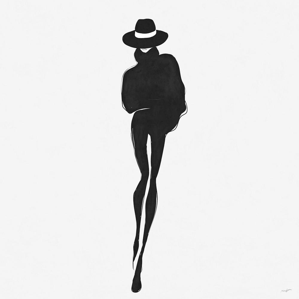 Silhouette Of A Woman In A Hat 1