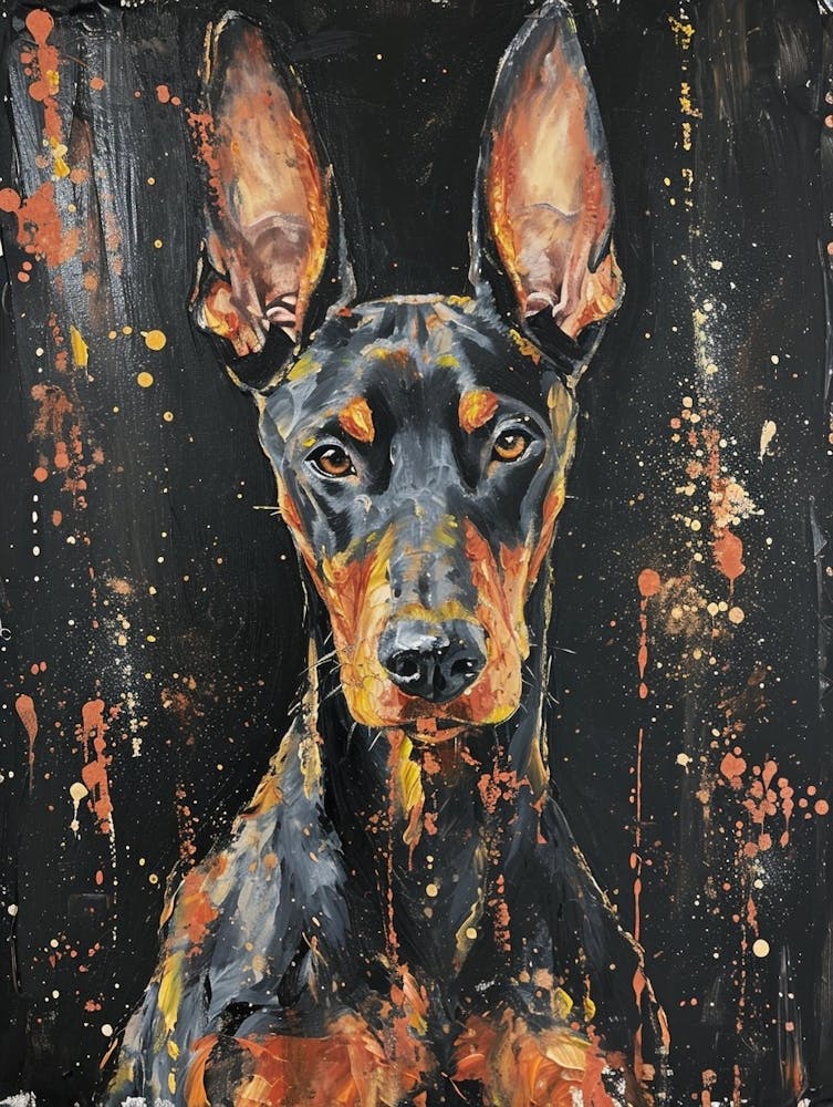 Doberman Pinscher Acrylic Painting 6