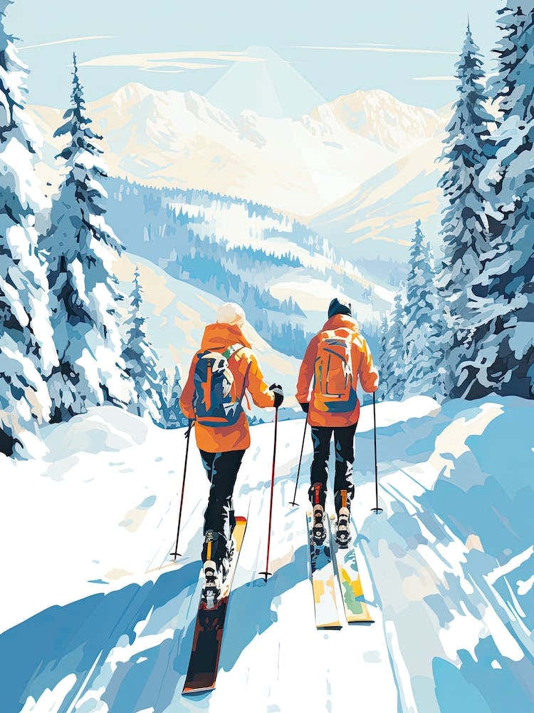 Banff Sunshine Village   Alberta Canada, Ski Resort Illustration 3