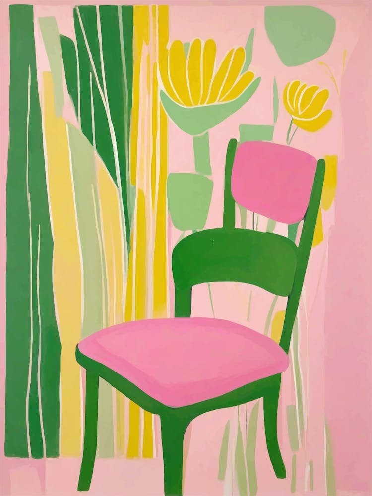 Chaise Rose Art inspiré de Matisse