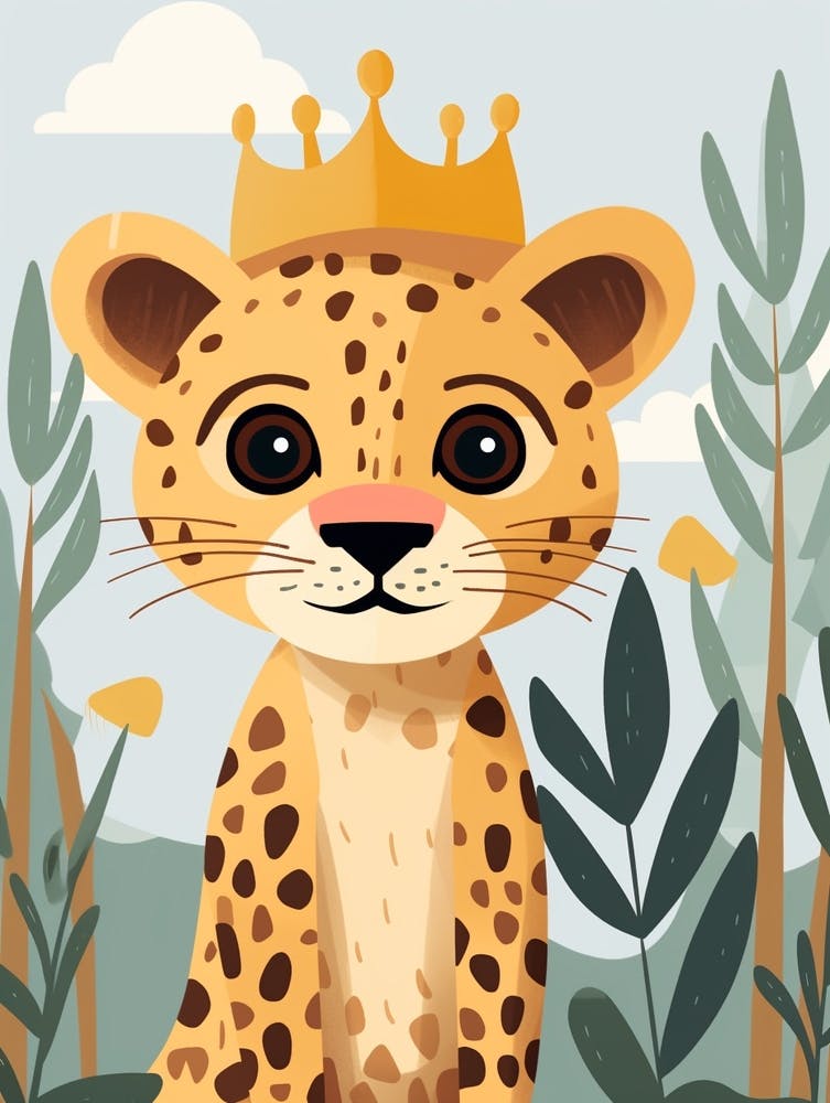 Little Cheetah 2 Wearing A Crown