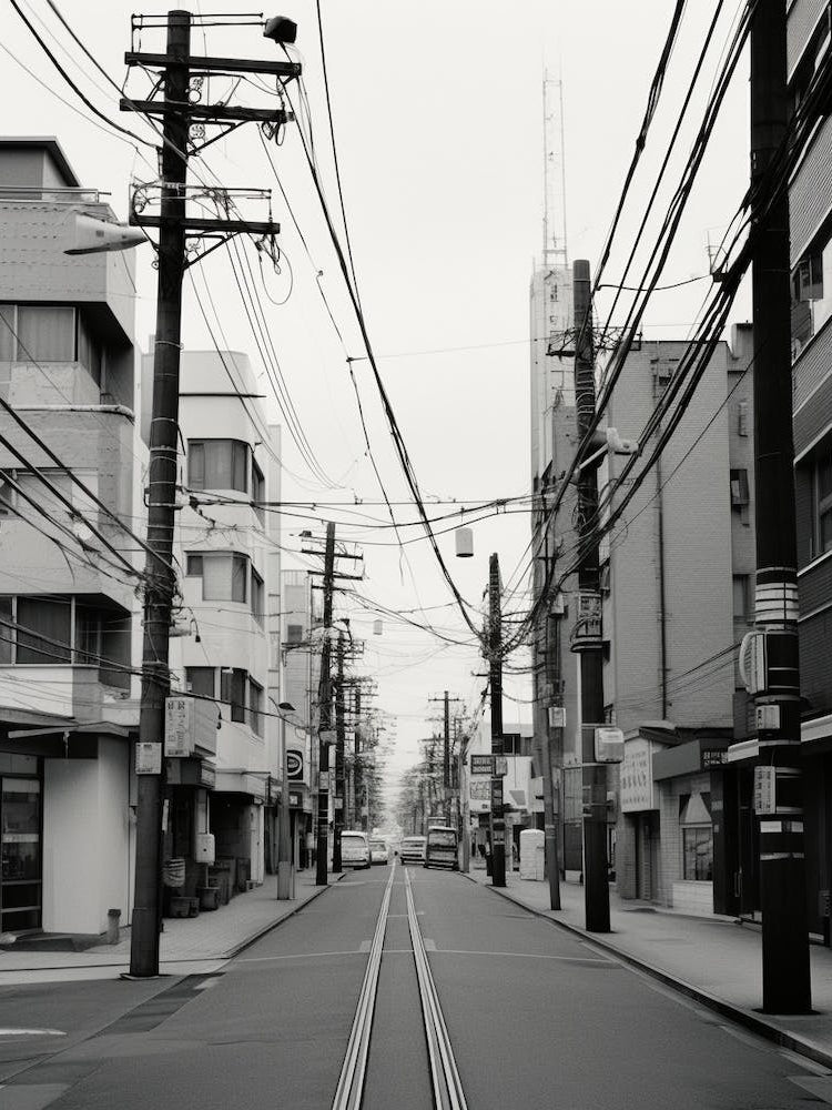 Sapporo, Japan, Black And White Old Photo 3