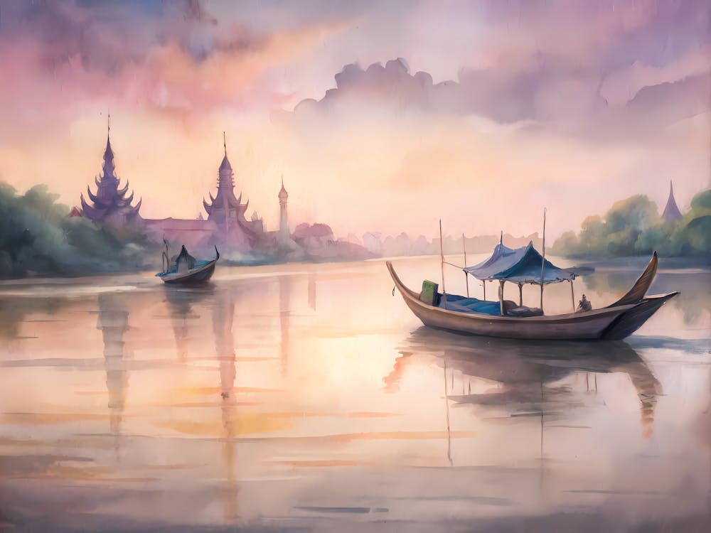 Bangkok Thailand A Vintage Illustration 1