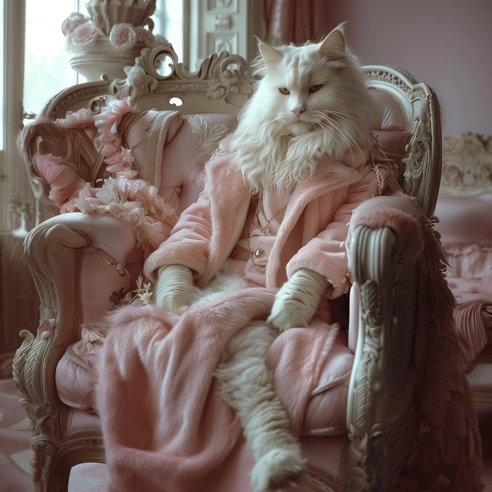 Maincoon Cat In Pink