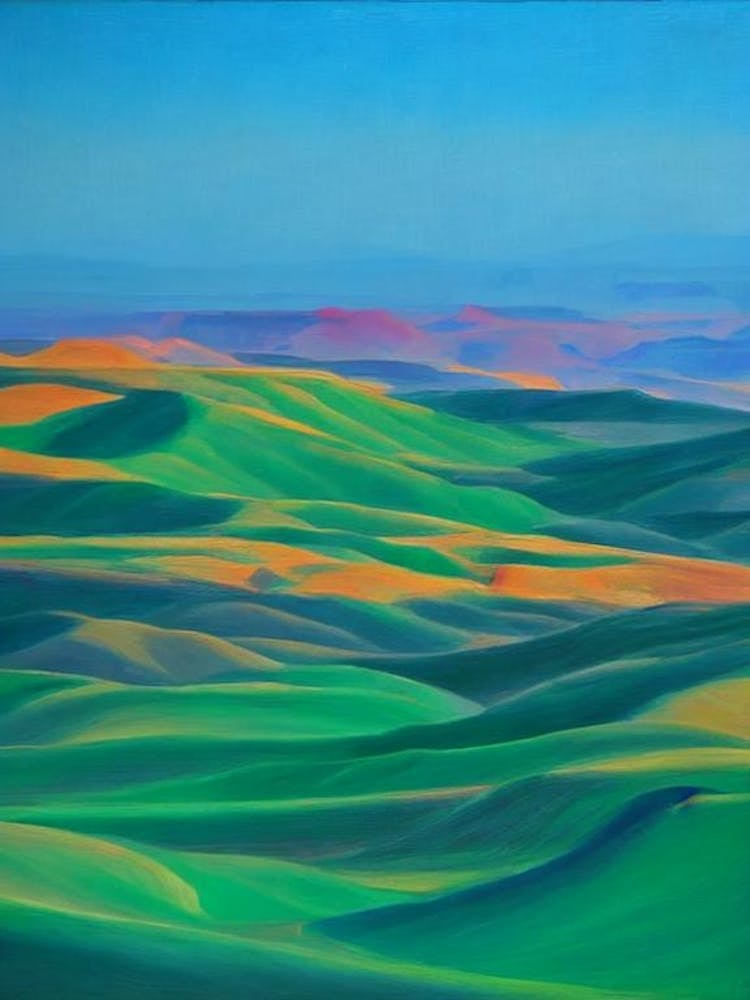 Masada National Park Israel Blue Oil Painting 1 