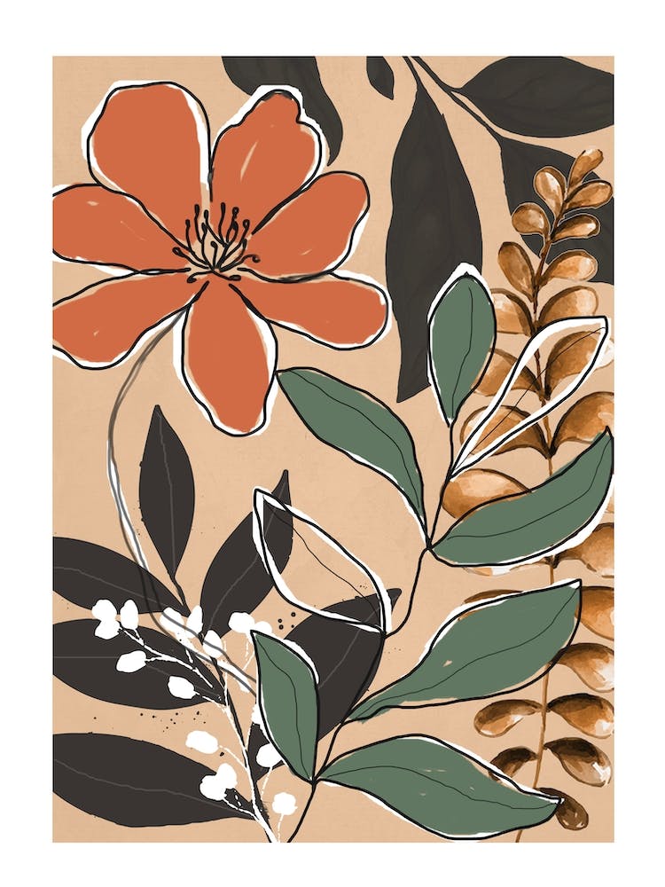 Elegant Botanical Line Art 1