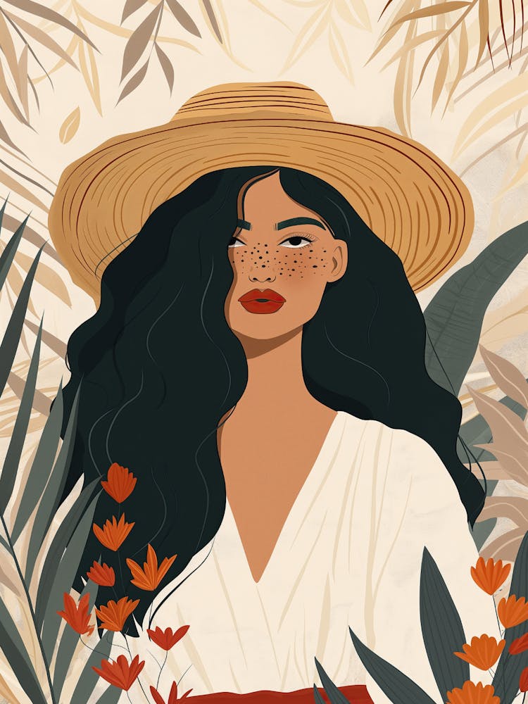 Asian Girl In A Hat