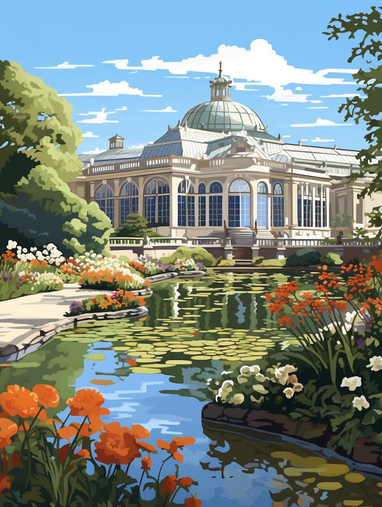 Royal Palace Of Laeken Gardens Belgium Illustration 1