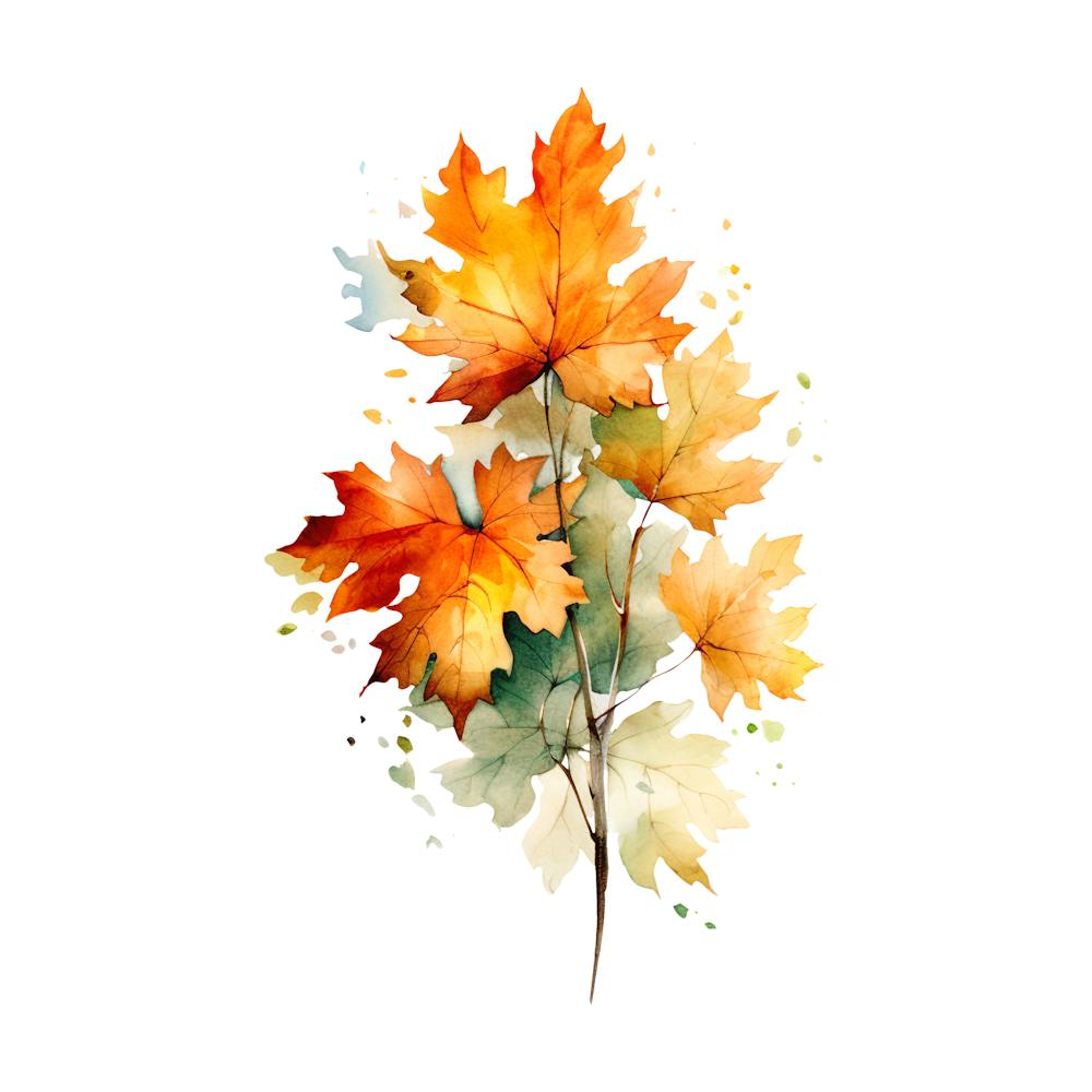 Autumn Leaves Watercolor Painting