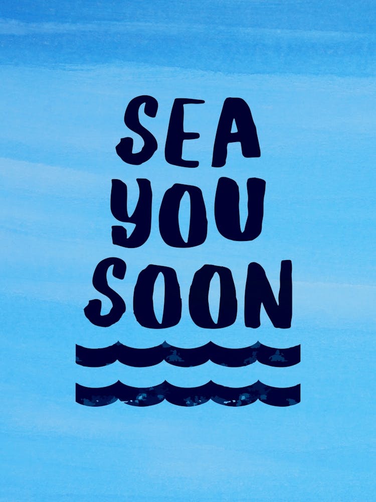 Sea you soon - Reiseplakat, Vektorgrafik, positive tropische Motivation 16