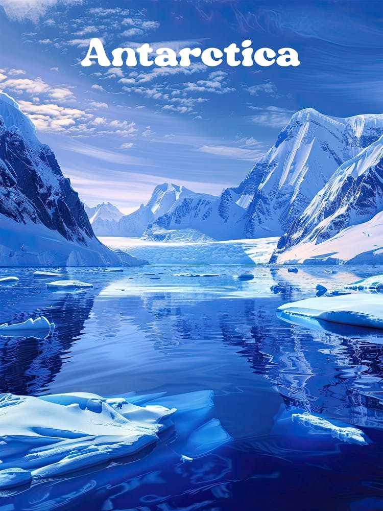 Antarctica Iceberg Digital Travel Illustration