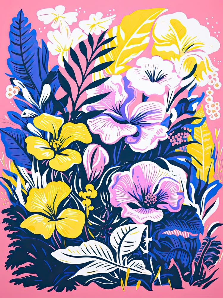 Colourful Botanical Risograph Style 13
