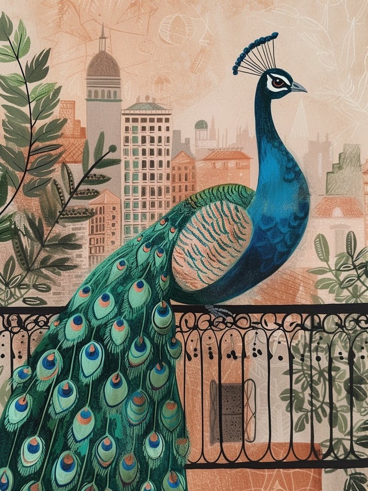 Peacock & The City Illustration 1