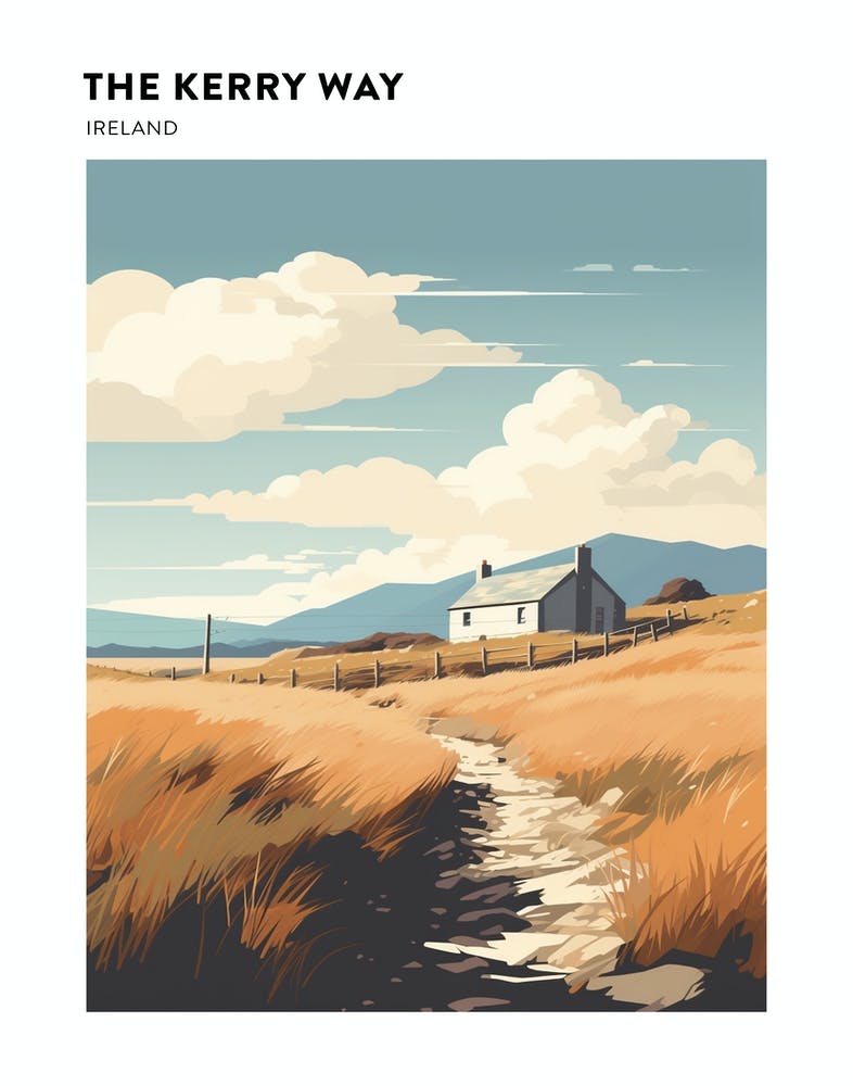 The Kerry Way Ireland 3 Hiking Trail Landscape Poster